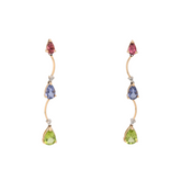 Estate: 14K Yellow Gold Multi-Gemstone Dangle Earrings
